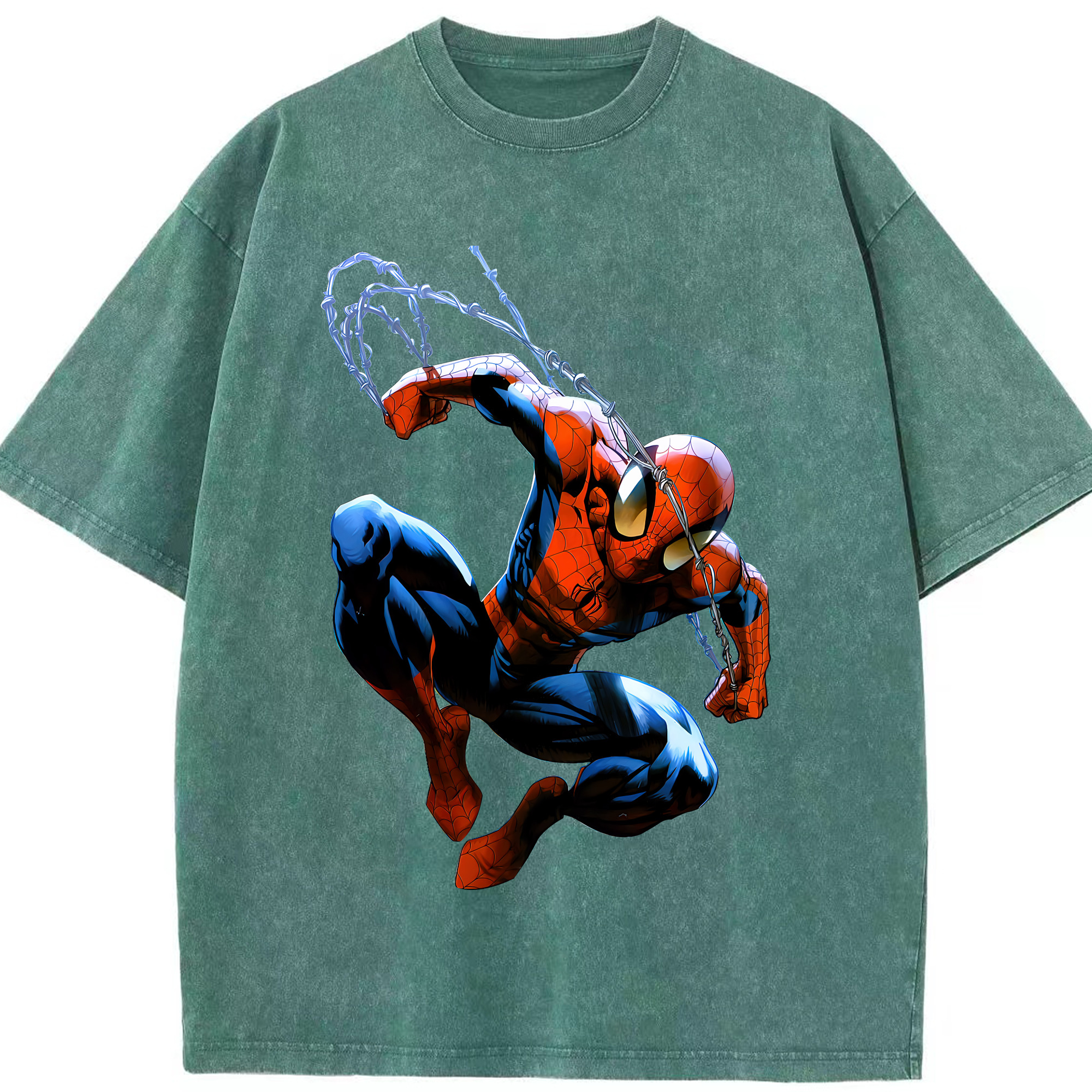 （画像用） Spider Man スパイダーマン 綿100% ヴィンテージ風 半袖Tシャツ（フロントプリント）